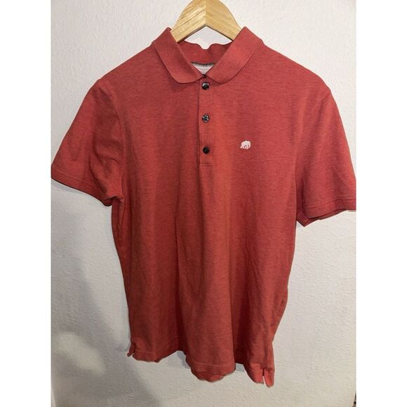 Banana Republic Men's Medium Short Sleeve Polo Peach Color - Picture 5 of 6
